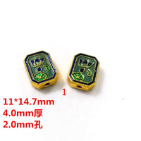 Enamel Cloisonne Gilt Copper Lotus Koi Bead for DIY Bracelets and Tassels