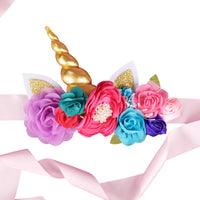 Mom-to-Be Unicorn Floral Sash for Baby Shower