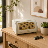 Desktop Storage Box Decorative Woven-Front Storage Box Lid Design