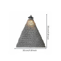 Rope Woven Chandelier Handwoven Rope Lampshade Natural Fiber Look for Guesthouse