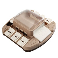 Brain-Teaser Feeder Tray Sliding Covers Pet Feeding Tray Square Shape for Dogs