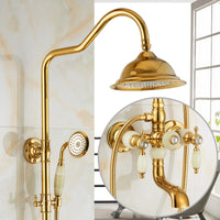 European Style Shower Set with Jade Marble Shower Head