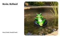 Buoyant Frog Statue Waterproof Buoyant Frog Figurine Weatherproof for Water Feature, Swimming Pool, Fish Tank
