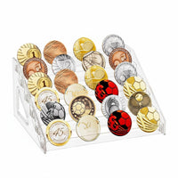 Clear View Tiered Medal Display Rack Easy Reach Multi-Layer Medal Organizer Stable Design for Collectors, Hobbyists, Tabletop, Home, Office