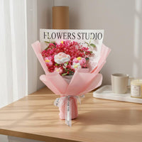 Knitted Flower Bouquet Completed Item Handmade Yarn Flower Bouquet Long House Decoration for Christmas, Birthday