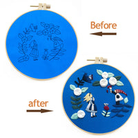 DIY Ribbon Embroidery Kit for Beginners - European Style Floral Patterns with Hoop