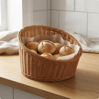Oval Rattan Basket Handwoven House Storage Ventilated