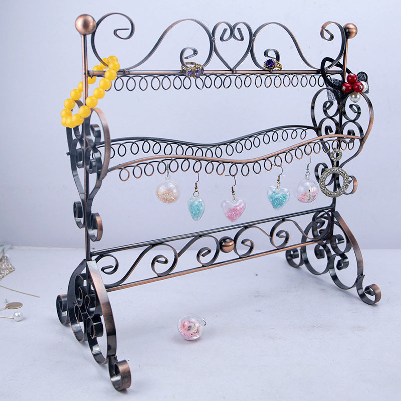 Double-Sided Iron Art Earring Display Stand for Studs and Dangles