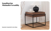 Bedside Storage Cabinet Nordic look Single-Drawer End Table Minimalist Design Sturdy Construction for Homeowners, Adults, Hotel
