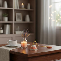 Long Handle Candle Wick Smotherer Elegant Design Vintage Enamel Candle Wick Smotherer Dome Shaped Wick Extinguishing Tool