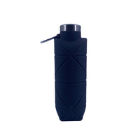 Collapsible Silicone Water Bottle for Outdoor Sports, Food-Grade Portable Diamond Pattern Water Bottle