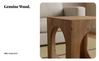 Sturdy Wood Block Table Wabi-Sabi Aesthetic Nightstand Distressed Finish Multifunctional for Interior Decorators, Students
