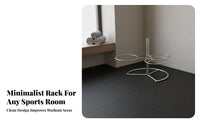 Space Saving Exercise Ball Rack Sturdy Metal Frame Exercise Ball Stand Tidy Organizer Stable Design for Fitness Center