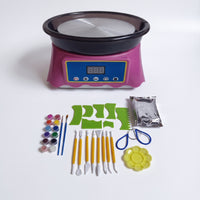 Tabletop Mini Pottery Wheel with LCD Display Compact Electric Pottery Wheel Lightweight Machinery Adjustable-Speed for Beginners, Hobbyists, Crafters, Diy Crafts, Home Studio