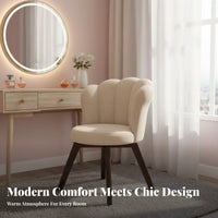 Scalloped Back Vanity Chair Comfortable for Long Sitting Home Furniture