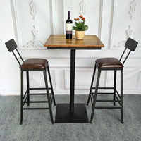 Industrial Style Bar Stool and Table Set for Cafe, Bar, or Home