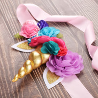 Mom-to-Be Unicorn Floral Sash for Baby Shower