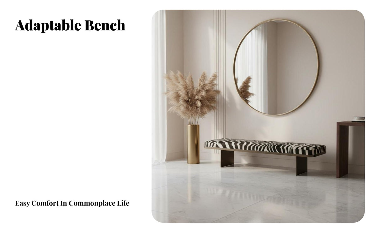 Light Luxury Sculptural Ribbon-Base Ottoman signature-design Upholstered Bench Italian Inspired Accent Furniture Modern Aesthetic for Homeowners, Apartment Dwellers, Families, Bedroom, Entryway, Hallway, Living Room