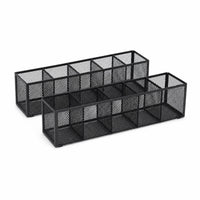 2 Pieces Mesh Desk Organizer Divided Stationery Holder Sturdy for Professionals