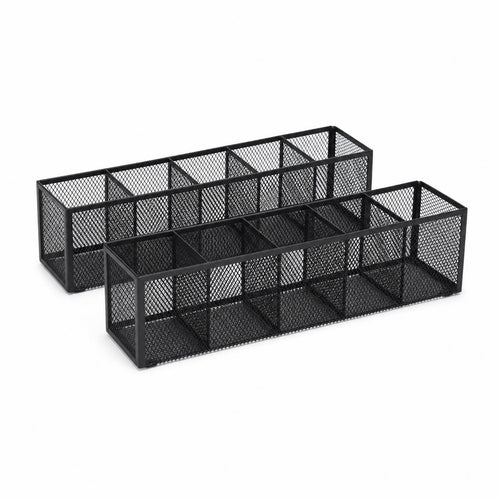 2 Pieces Mesh Desk Organizer Divided Stationery Holder Sturdy for Professionals