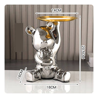 Rabbit Key Tray Decorative Rabbit Catchall Tray Mirror Finish for Entryway