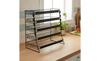 Snack Display Rack Stand Space-Saving Wire Display Rack with Clips Stable Countertop Organizer for Retailers, Vendors, Kitchen Counter