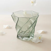 Green Glass Vase Light Luxury Twisted Glass Vase Versatile for Tabletop