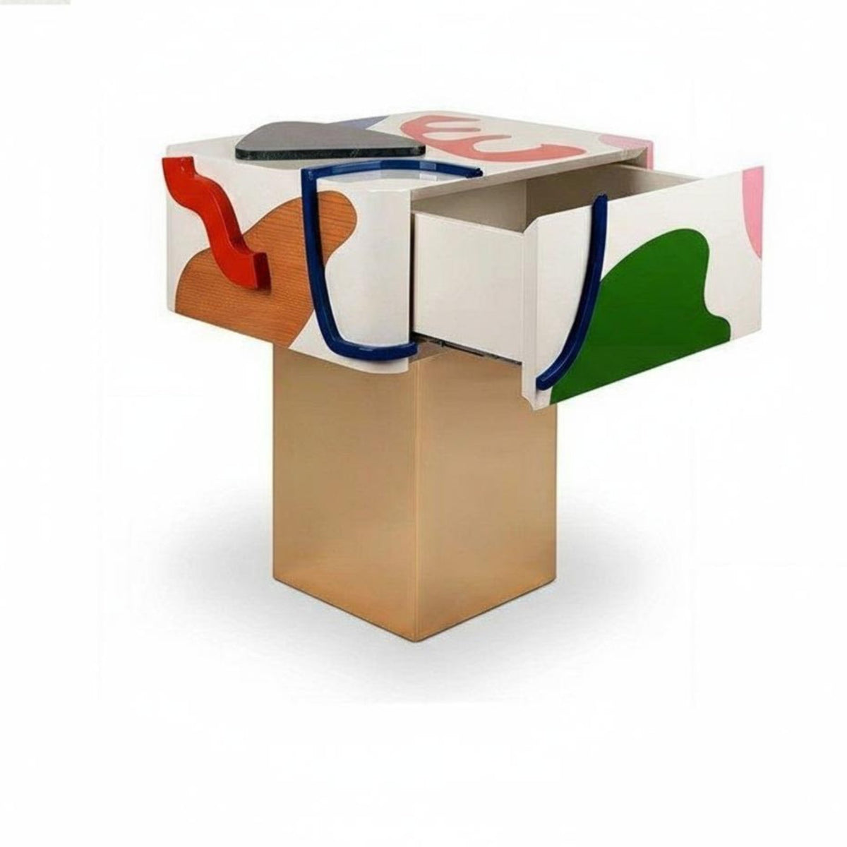 Side Table with Storage Nordic and aesthetic Cartoon Figure Side Table Playful Design