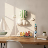 Hot Air Balloon Wall Decor Raised Hot Air Balloon Wall Art Striped for Bedroom