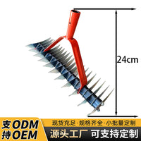 跨境新品不锈钢草坪枯草耙园林落叶耙梳理翻土除草松土器园艺工具