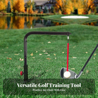 Indoor/Outdoor Use Golf Swing Practice Aid Adjustable Height Swing Groover Practice Tool Portable Design for Beginners, Backyard