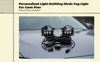 LED fog lights with doubleshine lens
