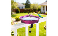 Clamp-on Bird Bath 11.5-Inch Diameter Outdoor Decor Space Saving