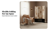 French design Multi-Panel Art Screen Foldable Room separater Abstract Painting Design Folding Partition Mobile for Homeowners, Interior Designers, awayice Workers, Bedroom, Entryway, Studio Apartment, Restaurant