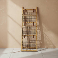 2 Pieces Multi Tier Organizer Shelf Easy to Assemble Slanted Basket Shelf Sturdy
