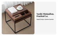 Bedside Storage Cabinet Nordic look Single-Drawer End Table Minimalist Design Sturdy Construction for Homeowners, Adults, Hotel