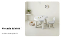 Child-Safe Design Peanut Shaped Kids Desk Sturdy Construction Kids Table and Chair Set Rounded Edges children's Study Desk and Chair Easy to Clean for Preschoolers, Daycare Providers, Playroom, Nursery, Classroom, Art Corner
