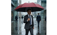 Waterproof Push Open Umbrella Windproof Umbrella with Fiber Ribs Heavy Duty Large for Businesses