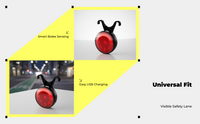 Brake-sensing bike light, USB charge