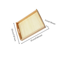 Educational Tray with Handles Smooth Wooden Tray with Handles Natural