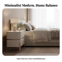 2-Drawer End Table Luxury Design Nightstand Modern Aesthetic for Bedroom