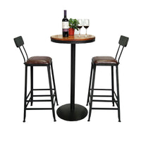 Industrial Style Bar Stool and Table Set for Cafe, Bar, or Home