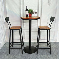 Industrial Style Bar Stool and Table Set for Cafe, Bar, or Home