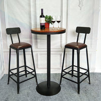 Industrial Style Bar Stool and Table Set for Cafe, Bar, or Home