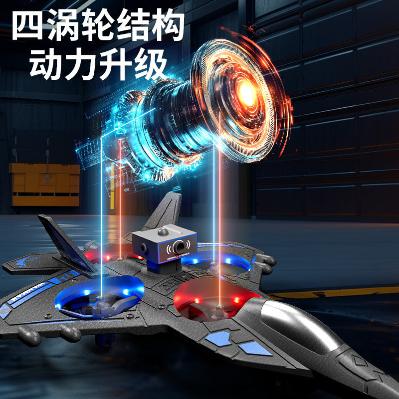 Remote Control Stunt Fighter Jet Drone Toy with Spray Function