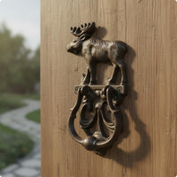 Moose Door Knocker Sturdy Antique Cast Iron Door Knocker Single-Piece Molding