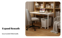 desk-side Book container with casters Space-Saving School Supply Multi-Functional