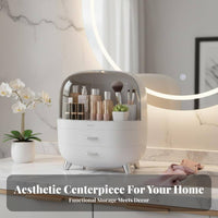 Clear Makeup Case with Drawers particleproof Clear Tiered Drawer Set for Countertop