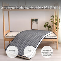 Foldable Latex Mattress Topper with Breathable Viscoelastic Foam