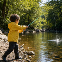 New Kids Fishing Rod Short Section Stream Rod Beginner Set Portable Mini Hand Rod